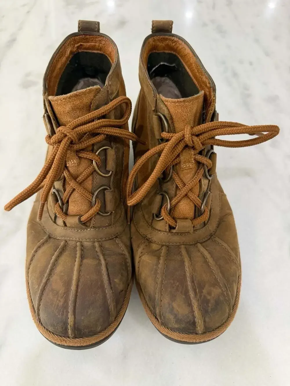 UGG Heather Waterproof Chestnut Brown Leather Duck Boots